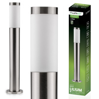 Gartenleuchte E27, Außenstehleuchte Pollerleuchte 65cm INOX LILIUM LUMILED