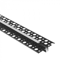 LED-Profil aus Aluminium für Gipskarton REGIPS Unterputz Schwarz 2m mit mattiertem Diffusor für LED-Streifen + Kappen Ecolight GPW Serie