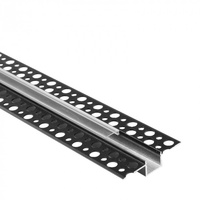 Aluminium LED-Profil für Gipskarton REGIPS Unterputz Schwarz 1m mit transparentem Diffusor für LED-Streifen + Kappen Ecolight GP Serie