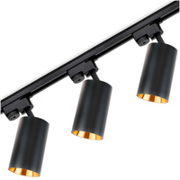 1.5m Stromschiene + 3x Schienenstrahler GU10 Schwarz-Gold SAGI LUMILED