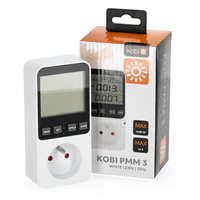KOBI PMM3 Leistungsmessgerät mit Energieverbrauchs- und Kostenmessung Weiß