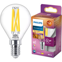 LED-Kugellampe E14 P45 5,9W = 60W 806lm 2700 warmes Filament PHILIPS dimmbar