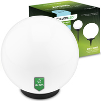 Solar-LED-Lampe, Solar Gartenleuchte IP44 6500K 30cm Kugelleuchte Weiße ATRIS LUMILED