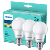 3x LED-Lampe E27 A60 4.9W = 40W 470lm 2700K Warm 180° Essential Philips