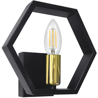 Wandleuchte Außenfassadenleuchte E14 Schwarz Gold Honig Sanico Goldlux