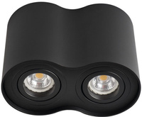 Aufputz-Halogen-bewegliche SPOT-Rundleuchte BORD 2xGU10 mattschwarz IP20 Kanlux