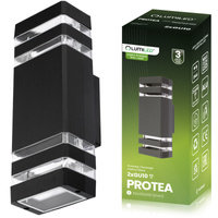 Wandleuchte Außen GU10, Garten-Wandleuchte nach oben und unten Schwarz PROTEA LUMILED