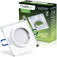 Glas-Einbaustrahler GU10, MR16 Einbauspot HALOGEN Quadrat beweglich ARIAN LUMILED