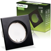 Einbaustrahler GU10, MR16 Einbauspot HALOGEN Quadrat Fest Schwarz Blech PAVO LUMILED