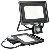 LED-Flutlicht 30W 2400lm 6000K IP44 Schwarz mit Bewegungssensor LED2B KOBI MHC