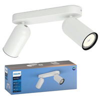 LED PONGEE Deckenleuchte 2x GU10 Reflektor bewegliche Leuchte Weiß PHILIPS
