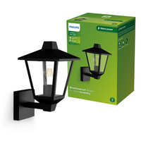 Garten-Wandleuchte Outdoor Laterne E27 IP44 Schwarz Kinno Philips