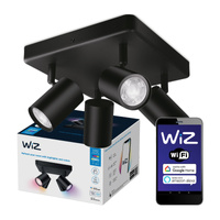 LED SPOT Deckenleuchte Schwarz 4x 5W WHITE + RGB SMART WiFi WiZ