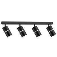 Wand- &amp; Deckenstrahler 4x GU10 SchwarzSilber BAMBOO Sanico Goldlux