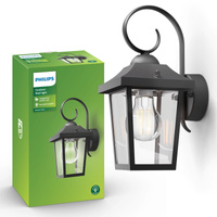 Gartenleuchte LED Wandleuchte BUZZARD myGarden E27 IP44 Downward Lantern Schwarz PHILIPS