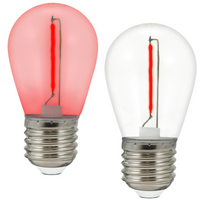 LED Lampen E27 FILAMENT 0,3W Rot für PARTY GOLDLUX Girlande (Polux) SET MIT 2 STÜCK.