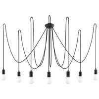 EDISON 7xE27 Spider Kronleuchter Hängeleuchte Deckenleuchte Loft Schwarz SOLLUX