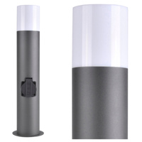 Garten LED Post E27 TUBA Graphit 44cm + Steckdose 230V IP44 DALLAS Goldlux