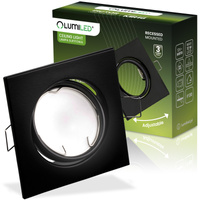 Einbaustrahler GU10, MR16 Einbauspot HALOGEN Quadrat beweglich Schwarz Blech PICTOR LUMILED