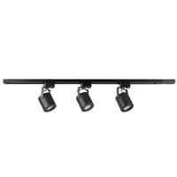 Stromschienen-Kit 1-Phasen-Schiene + 3x GU10 Reflektor Schwarz MINOR Sanico Goldlux