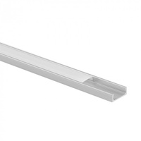 LED-Anbauprofil aus Aluminium eloxiert 1m mit mattiertem Diffusor für LED-Streifen + Endkappen Ecolight N-Serie