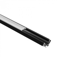 LED-Eckprofil aus Aluminium Schwarz 2m mit mattiertem Diffusor für LED-Streifen + Kappen Ecolight R-Serie