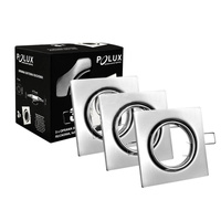 Set mit 3 x OPIN GOLDLUX beweglichen Halogenlampen (Polux) quadratischem Metallnickel MR16 GU10