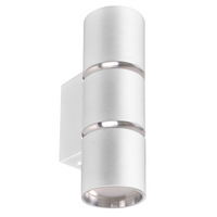 Wandleuchte Außenfassadenleuchte 2 x GU10 Weiß Silber BAMBOO Sanico Goldlux