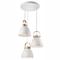 DANIELLE Decke Pendelleuchte 3xE27 Weiß Braun LM-3.80 Lamkur