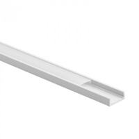 Aluminium LED Oberflächenprofil Weiß 1m mit milchigem Lampenschirm für LED Streifen + Endkappen Ecolight N Serie