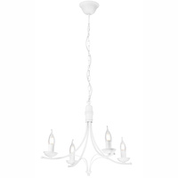 LUCY Decke Pendelleuchte 4xE14 Kronleuchter Weiß Klassisch LM-4.153 Lamkur
