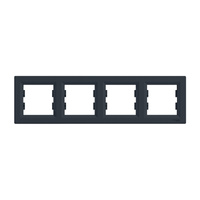 4-fach horizontaler Rahmen für die Vierfachsteckdose Asfora Anthrazit