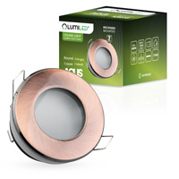 Einbaustrahler GU10, Einbauspot HALOGEN hermetisch für Badezimmer IP44 Kupfer AQUA LUMILED