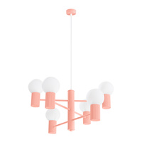 Kronleuchter Pendelleuchte 6x G9 Aluminium Pfirsich Halo Französisch Himmel SL.1838 Sollux