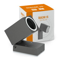 LED-Gartenleuchte QUAZAR 15 GU10 IP44 KOBI ALUMINIUM GRAU
