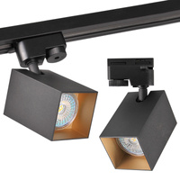 GU10 Schwarz+Gold Stromschienenleuchte für Tragschienen Square POLUX