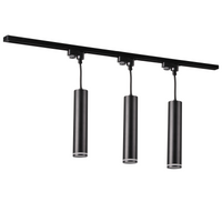 Stromschienen-Kit 1-Phasen-Schiene + 3x GU10 Reflektor Schwarz PARIS Sanico Goldlux