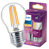 LED-Kugelbirne E27 P45 6,5W = 60W 806lm 2700K warmes Filament PHILIPS