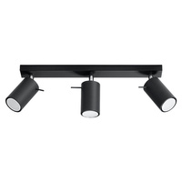 Anbauleuchte RING 3L 3xGU10 Reflektor Halogen Beweglich Minimalistisch Schwarz SOLLUX