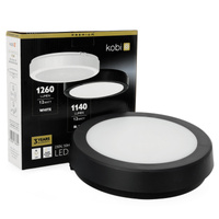 LED-Badezimmer-Deckenleuchte Aufputz 12W 1140lm 4000K 120° Schwarz IP65 Nairos Kobi