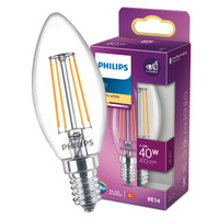LED Lampen E14 B35 4,3W = 40W 470lm 2700K Warm Filament PHILIPS