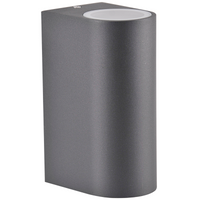 Außenwandleuchte oben unten mit LED 2x GU10 BOSTON GOLDLUX (Polux) ALUMINIUM GRAY oval