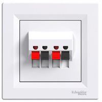 Doppelte Unterputz-Lautsprecherbuchse Weiß SCHNEIDER ASFORA