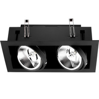 Einbaustrahler 2x GU10, ES111 Einbauspot HALOGEN Rechteck beweglich Schwarz CANIS LUMILED