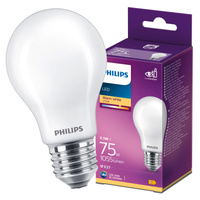 E27 A60 LED Lampen 8,5 W = 75 W, 1055 lm, 2700 K, warmes Filament, milchig, PHILIPS