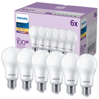 Set mit 6x LED-Lampe E27 A65 13W = 100W 1521lm 2700K Warm 150° PHILIPS