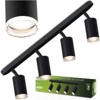 Wandleuchte LED Spot Reflektor 4x GU10 IP44 ADERO Schwarz Lumiled