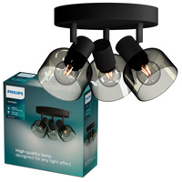 Deckenleuchte Reflektor Plafond 3x E14 LED Schwarz Sleet Philips