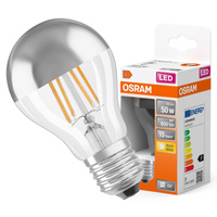 E27 A60 LED Lampe 6,5 W = 34 W, 650 lm, 2700 K, warm, OSRAM-Spiegelsilber