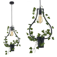 IL MIO SOREN Pendel-Deckenleuchte Schwarz E27 mit Blume GOLDLUX (Polux)